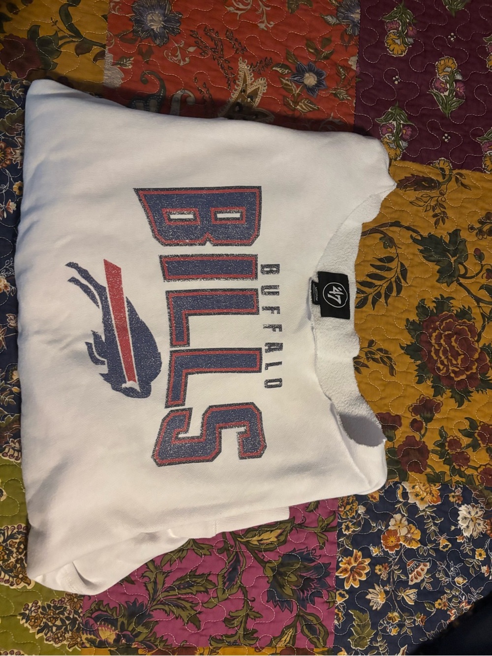 47 Kids' Buffalo Bills White Vintage Sweatshirt